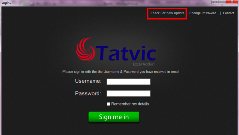How to update Tatvic Excel Plug-in