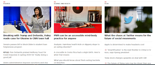 CNN provides a real-life example of on-page content recommendations, showcasing content suggestions that align with their existing on-page material, enhancing user engagement and navigation.