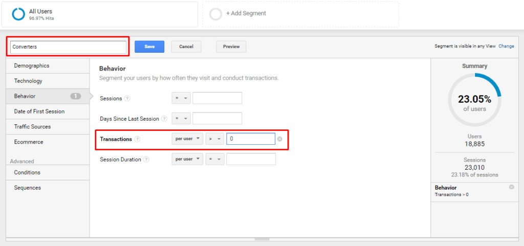 Email remarketing using Google Analytics data