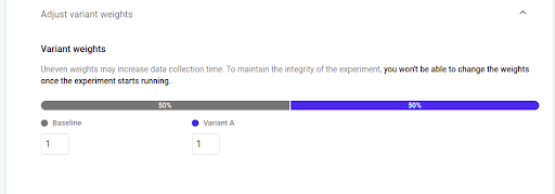 Firebase A/B Test variants traffic allocation