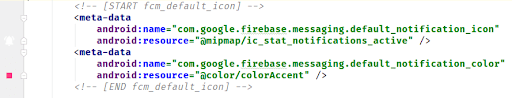Firebase A/B test experiment manifest meta-code snippet