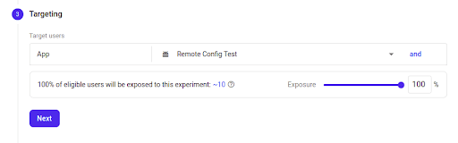 Firebase A/B test experiment targeting conditions