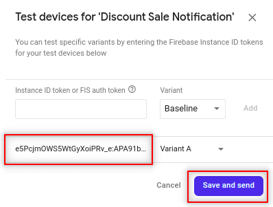 Firebase A/B test experiment testing on device