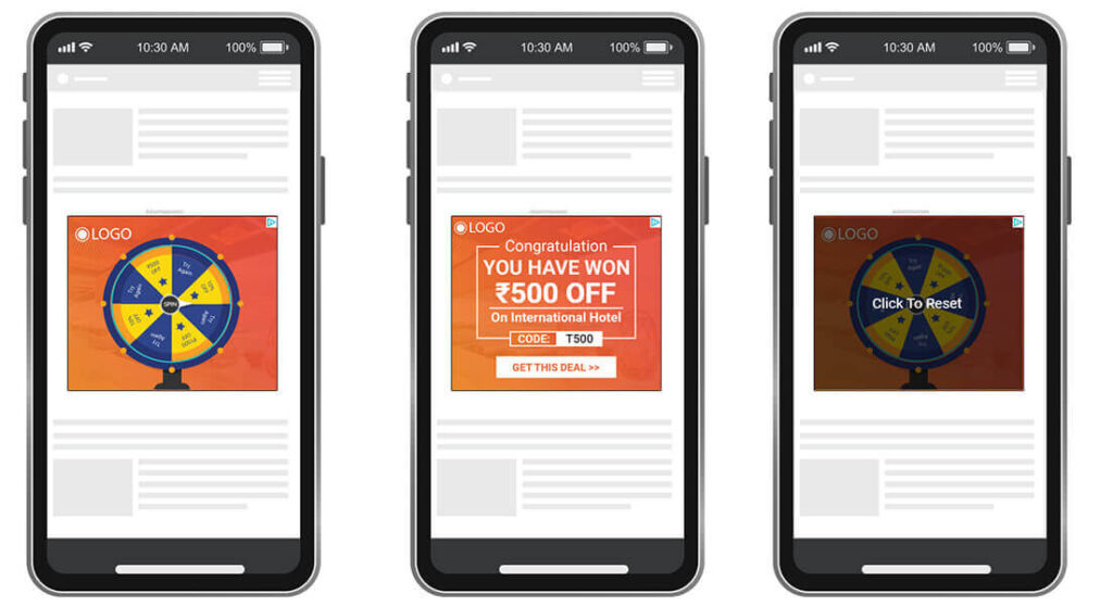 Examples 5: Spin&Win Scratch card | Interactive Media Advertising Examples | Tatvic