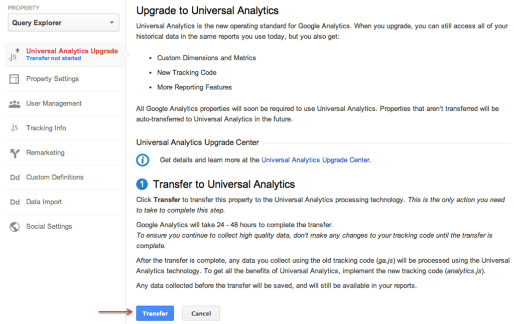Universal Analytics Upgrade Step 1
