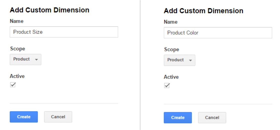 Product Size & Color Custom Dimension