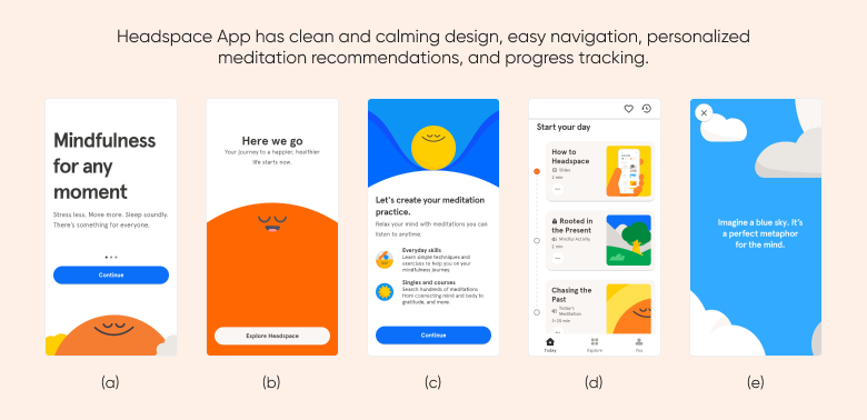 Examples of Great Mobile User Experience for 2024: Headspace.