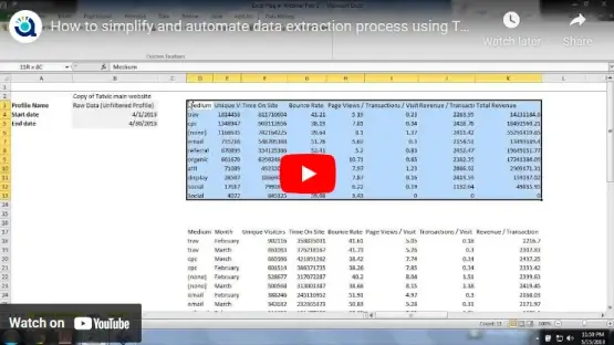 How to simplify and automate data extraction process using Tatvic Excel Plugin